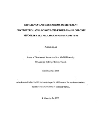 Efficiency and mechanisms of different phytosterol analogs on lipid profiles and colonic mucosal cell proliferation in hamsters thumbnail