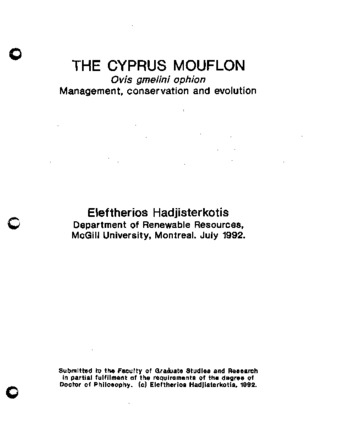 The Cyprus mouflon Ovis gmelini ophion : management, conservation and evolution thumbnail