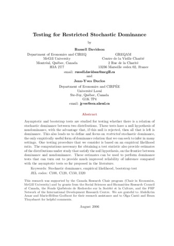 Testing for restricted stochastic dominance thumbnail