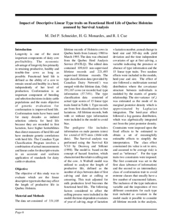 Impact of Descriptive Linear Type traits on Functional Herd Life of Quebec Holsteins assessed by Survival Analysis thumbnail