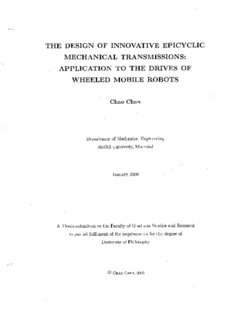 The design of innovative epicyclic mechanical transmissions : application to the drives of wheeled mobile robots thumbnail