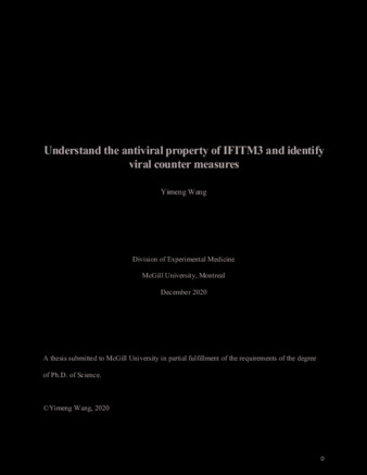 Understand the antiviral property of IFITM3 and identify viral counter measures thumbnail