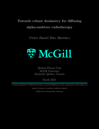 Towards robust dosimetry for alpha diffusing radiotherapy​ thumbnail