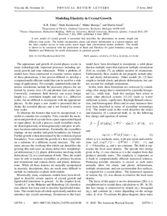 Modeling elasticity in crystal growth thumbnail