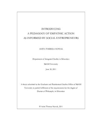 Introducing a pedagogy of empathic action as informed by social entrepreneurs thumbnail
