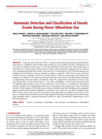 Automatic Detection and Classification of Unsafe Events During Power Wheelchair Use thumbnail