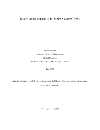 Essays on the impacts of IT on the nature of work thumbnail