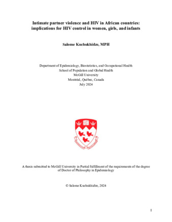 Intimate partner violence and HIV in sub-Saharan Africa: implications for HIV control in women, girls, and infants thumbnail