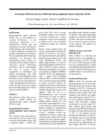 Activation of Bovine Oocytes Following Intracytoplasmic Sperm Injection (ICSI) thumbnail