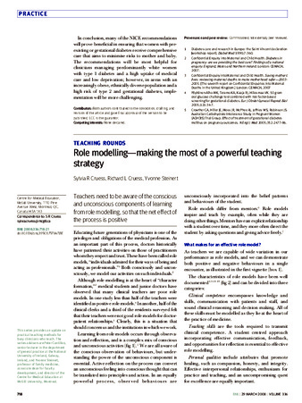 Role modelling—making the most of a powerful teaching strategy thumbnail