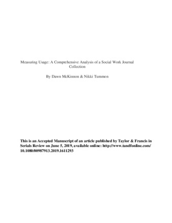 Measuring Usage: A Comprehensive Analysis of a Social Work Journal Collection thumbnail