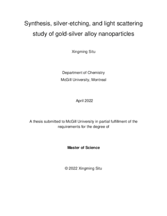Synthesis, silver-etching, and light scattering study of gold-silver alloy nanoparticles thumbnail