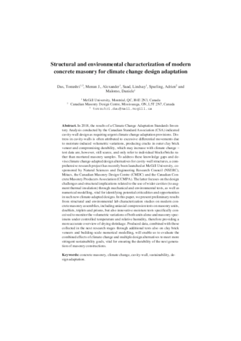 Structural and environmental characterization of modern concrete masonry for climate change design adaptation  thumbnail