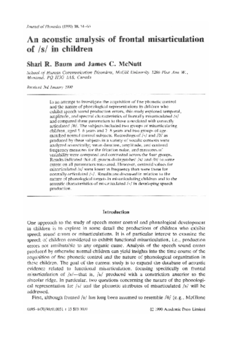 An acoustic analysis of frontal misarticulation of /s/ in children thumbnail