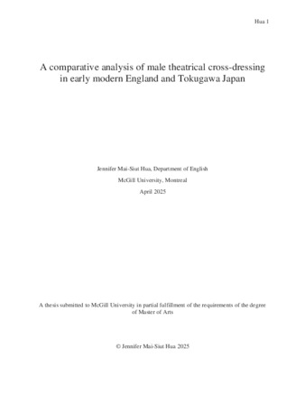 A comparative analysis of male theatrical cross-dressing in early modern England and Tokugawa Japan thumbnail