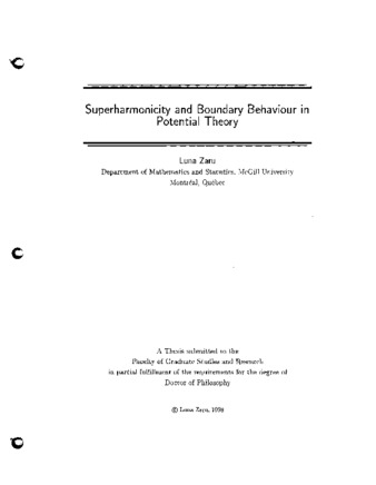 Superharmonicity and Boundary Behaviour in PotentiaI Theory thumbnail