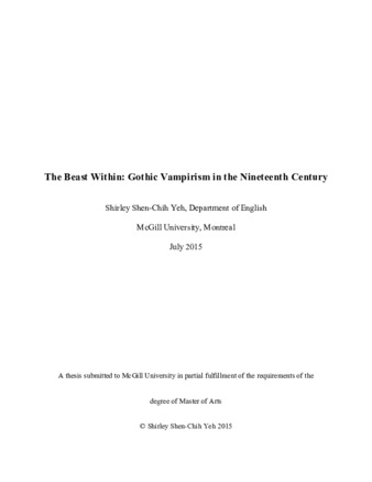 The beast within: Gothic vampirism in the nineteenth century thumbnail