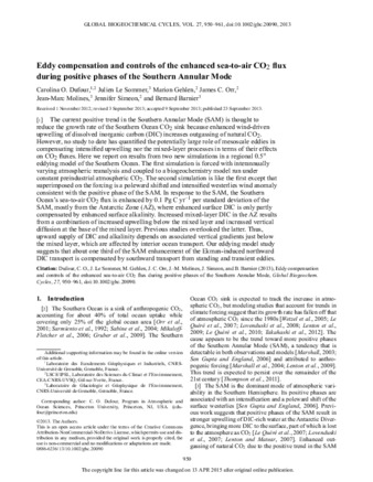 Eddy compensation and controls of the enhanced sea-to-air CO2 ﬂux during positive phases of the Southern Annular Mode thumbnail