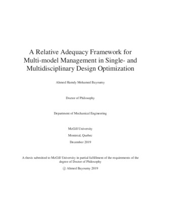 A relative adequacy framework for multi-model management in single- and multidisciplinary design optimization thumbnail