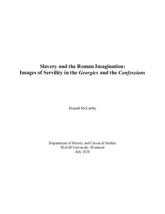 Slavery and the Roman Imagination: Images of Servility in the Georgics and the Confessions thumbnail