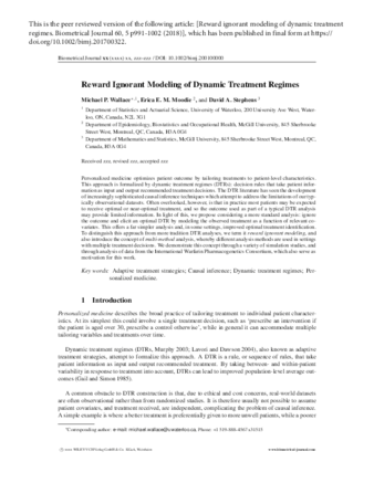Reward ignorant modeling of dynamic treatment regimes thumbnail
