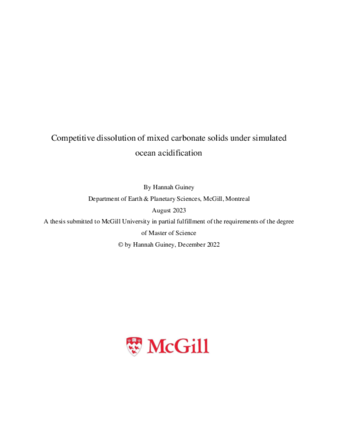 Competitive dissolution of mixed carbonate solids under simulated ocean acidification thumbnail