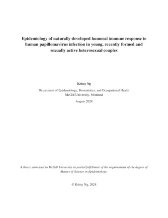 Epidemiology of naturally developed humoral immune response to human papillomavirus infection in young, recently formed and sexually active heterosexual couples thumbnail