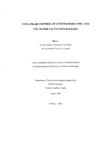 Nonlinear control of center-node UPFC and VSC-based facts controllers thumbnail