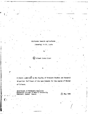 Attitudes towards agriculture (farming) in St. Lucia thumbnail