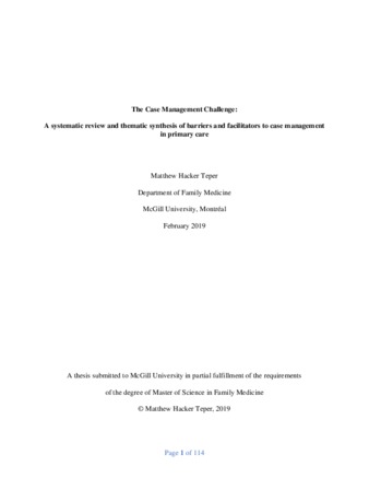 The case management challenge: a systematic review and thematic synthesis of barriers and facilitators to case management in primary care thumbnail