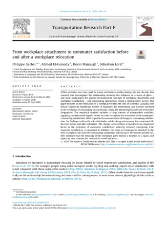 From workplace attachment to commuter satisfaction before and after a workplace relocation thumbnail