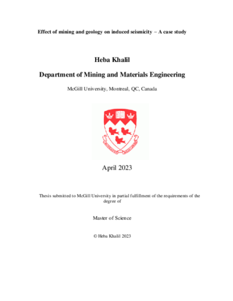 Effect of mining and geology on induced seismicity - A case study thumbnail