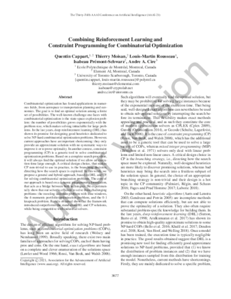Combining Reinforcement Learning and Constraint Programming for Combinatorial Optimization thumbnail