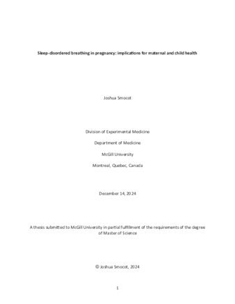 Sleep-disordered breathing in pregnancy: implications for maternal and child health thumbnail
