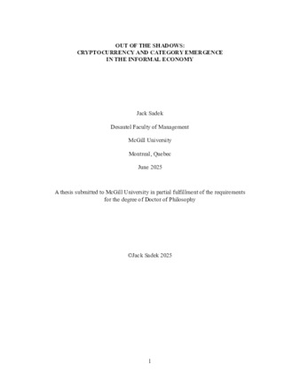 Out of the Shadows:  Category emergence in the informal economy thumbnail