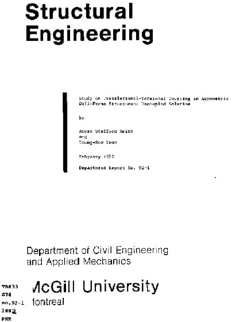 Study on translational-torsional coupling in asymmetric wall-frame structures: uncoupled solution thumbnail