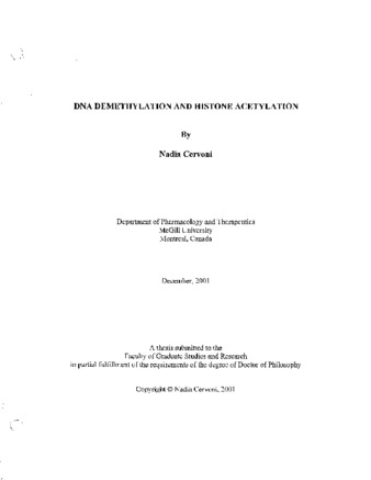 DNA demethylation and histone acetylation thumbnail