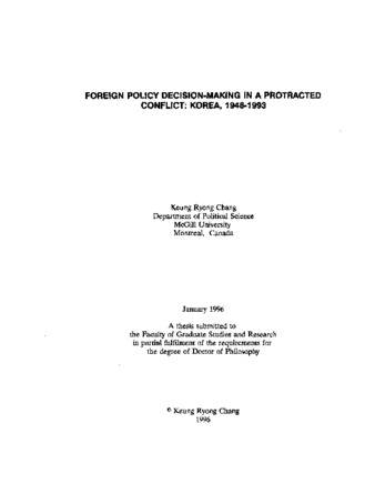 Foreign policy decision-making in a protracted conflict : Korea, 1948-1993 thumbnail