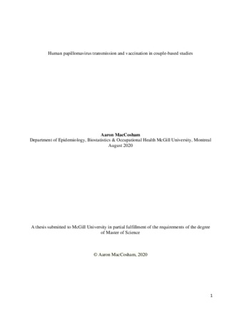 Human papillomavirus transmission and vaccination in couple-based studies thumbnail