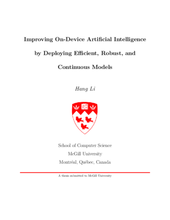 Improving On-Device Artificial Intelligence by Deploying Efficient, Robust, and Continuous Models thumbnail