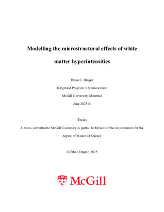 Modelling the microstructural effects of white matter hyperintensities thumbnail