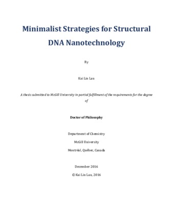 Minimalist strategies for structural DNA nanotechnology thumbnail