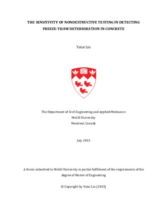 The sensitivity of nondestructive testing in detecting freeze-thaw deterioration in concrete thumbnail