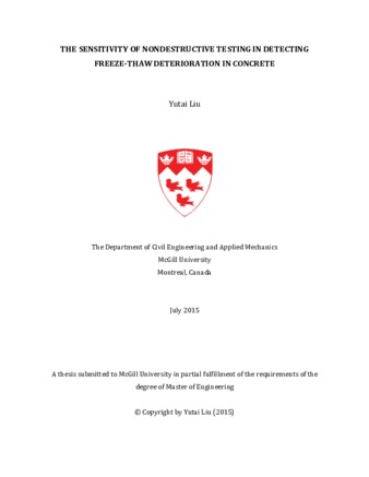 The sensitivity of nondestructive testing in detecting freeze-thaw deterioration in concrete thumbnail