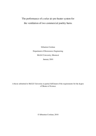 The performance of a solar air pre-heater system for the ventilation of two commercial poultry barns thumbnail