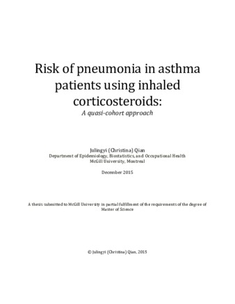 Risk of pneumonia in asthma patients using inhaled corticosteroids: A quasi-cohort approach thumbnail