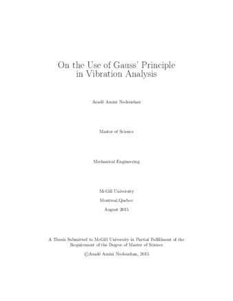 On the use of Gauss' principle in vibration analysis thumbnail