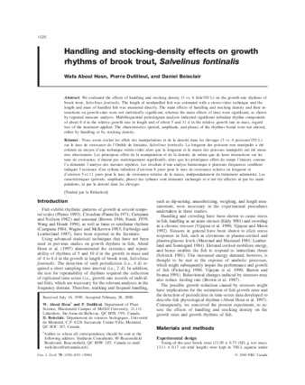 Handling and stocking-density effects on growth rhythms of brook trout, Salvelinus fontinalis thumbnail