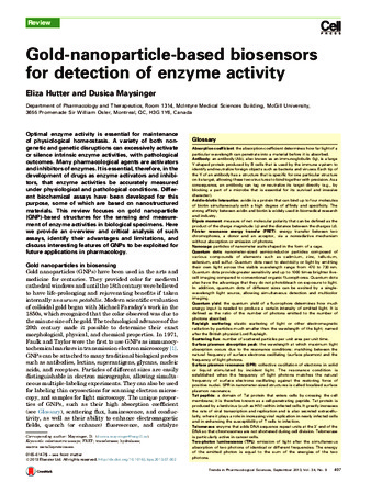 Gold-nanoparticle-based biosensors for detection of enzyme activity thumbnail