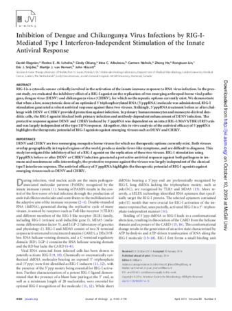 Inhibition of Dengue and Chikungunya Virus Infections by RIG-I-Mediated Type I Interferon-Independent Stimulation of the Innate Antiviral Response thumbnail